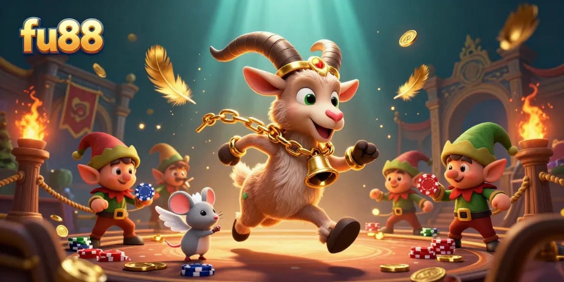 Experience thrilling gameplay at fu88 in this lively holiday-horror casino scene.