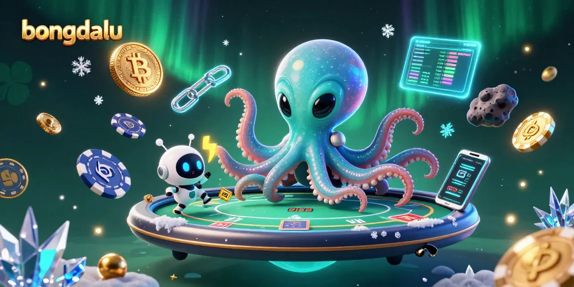 Play thrilling games at bongdalu with a vibrant scene of an alien octopus and crypto elements.