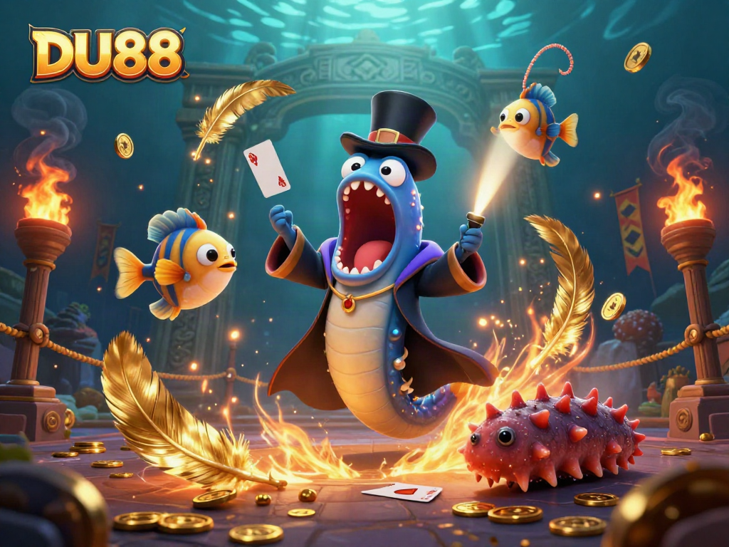 Experience action and excitement with DU88 at an underwater casino featuring magical deep-sea characters.