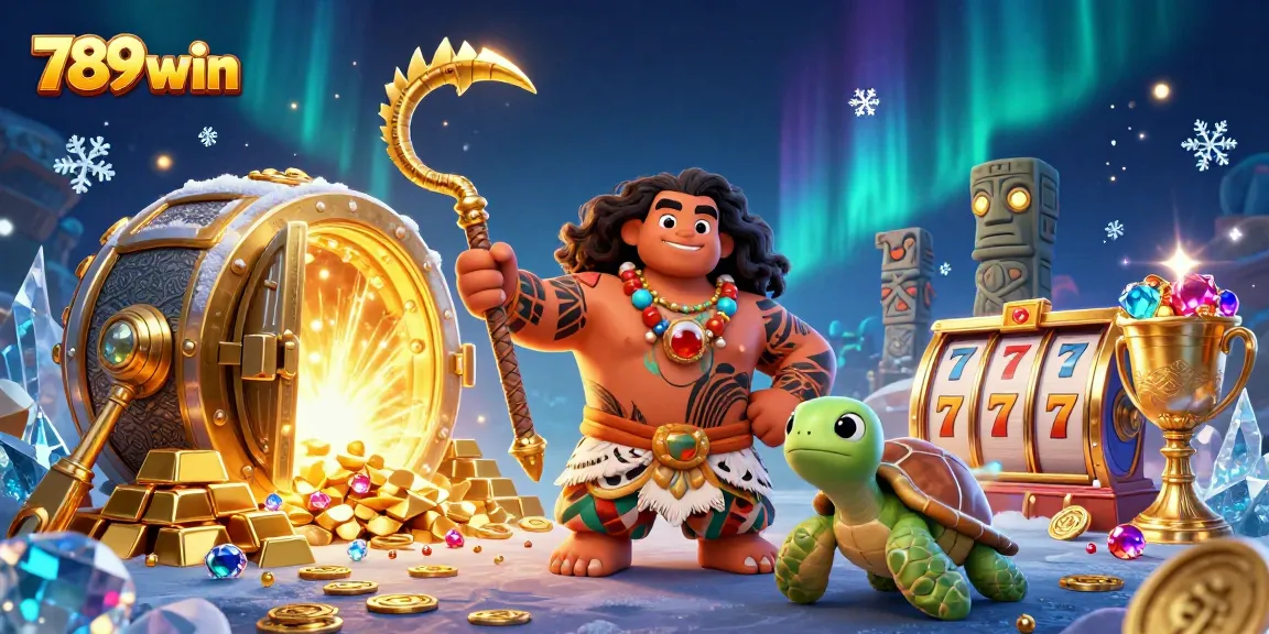 Experience your luck at 789win with vibrant casino scenes featuring dynamic slot games and treasures.