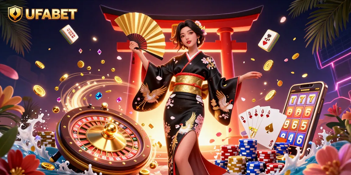 Experience the thrilling gameplay at UFABET with Asian charm and vibrant casino elements.