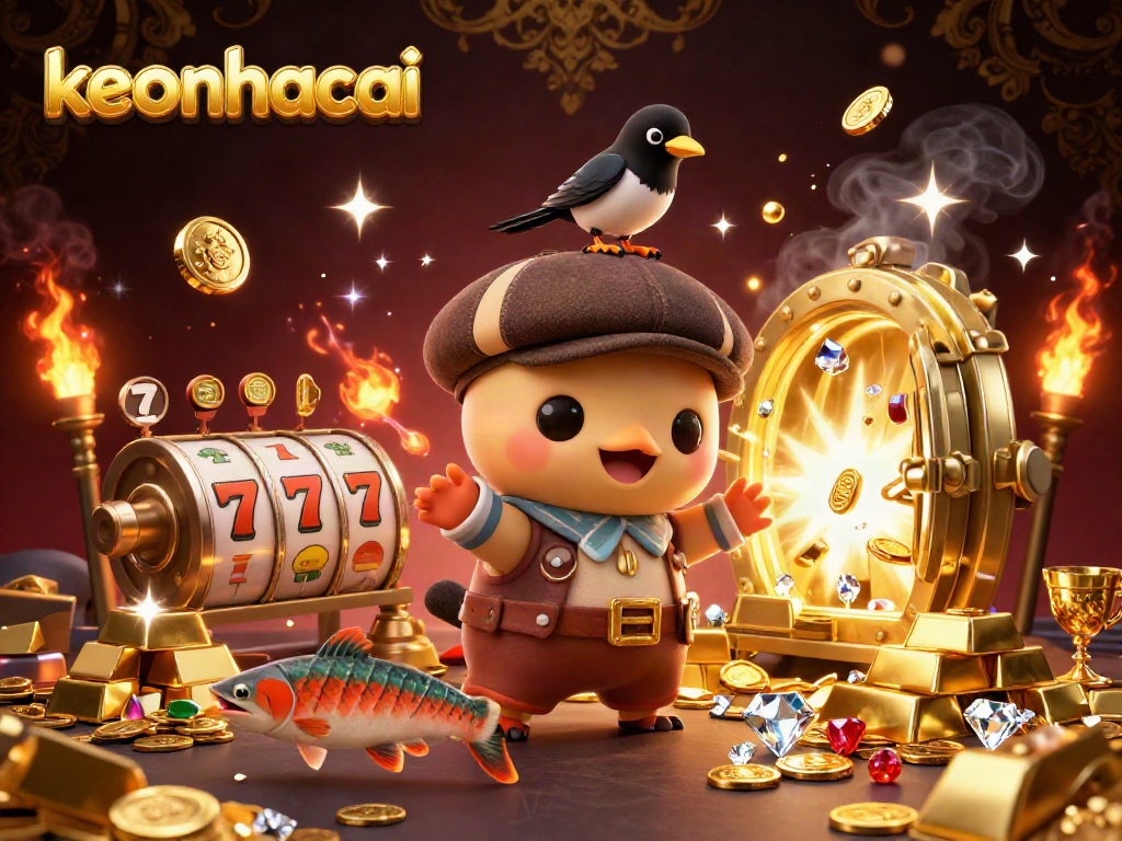 Experience the thrills of keonhacai with 3D cartoon baby Nessie and gold-filled slot reels!