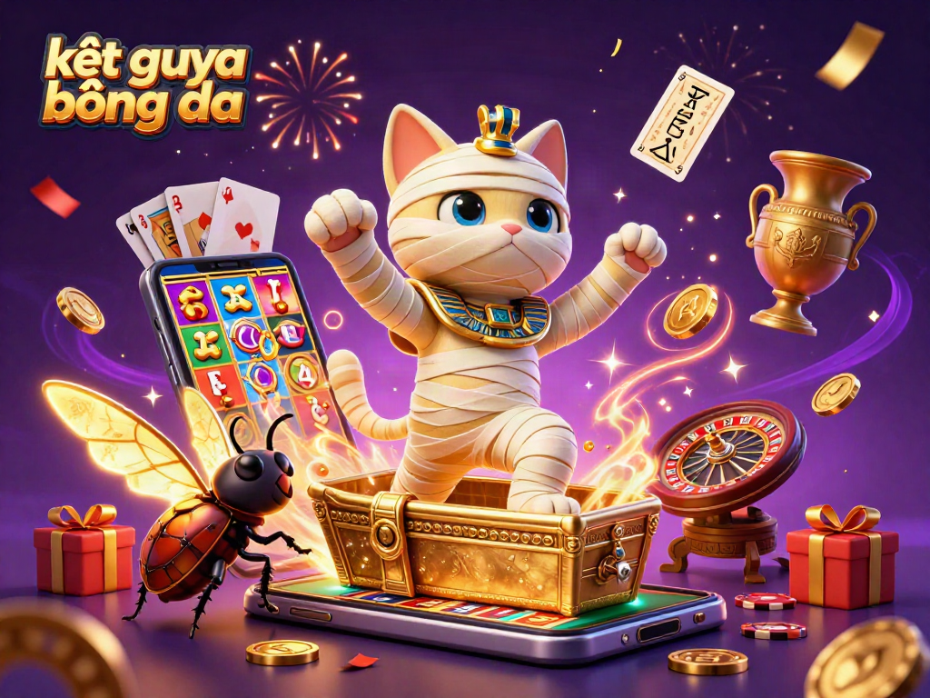 Engage with kết quả bóng đá through an exciting 3D illustration of a mummy cat in a casino.
