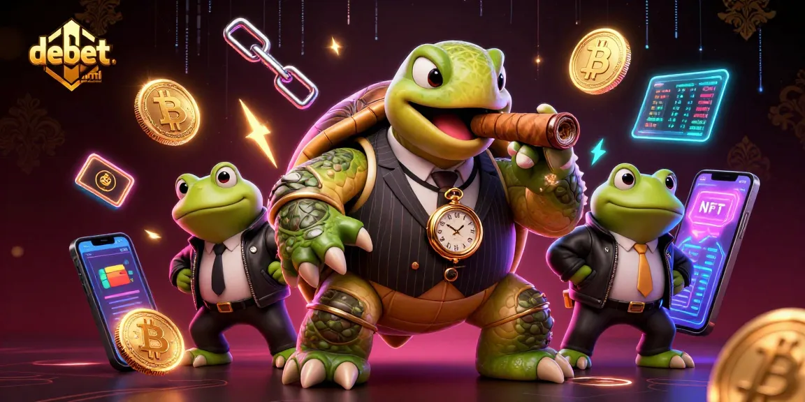 Join the action with debet-onl as a giant snapping turtle offers winning bets and crypto charm.