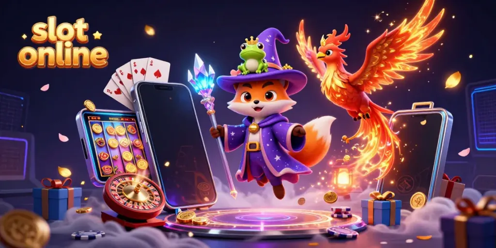 Spin and win big with slot online in this vibrant magical casino scene