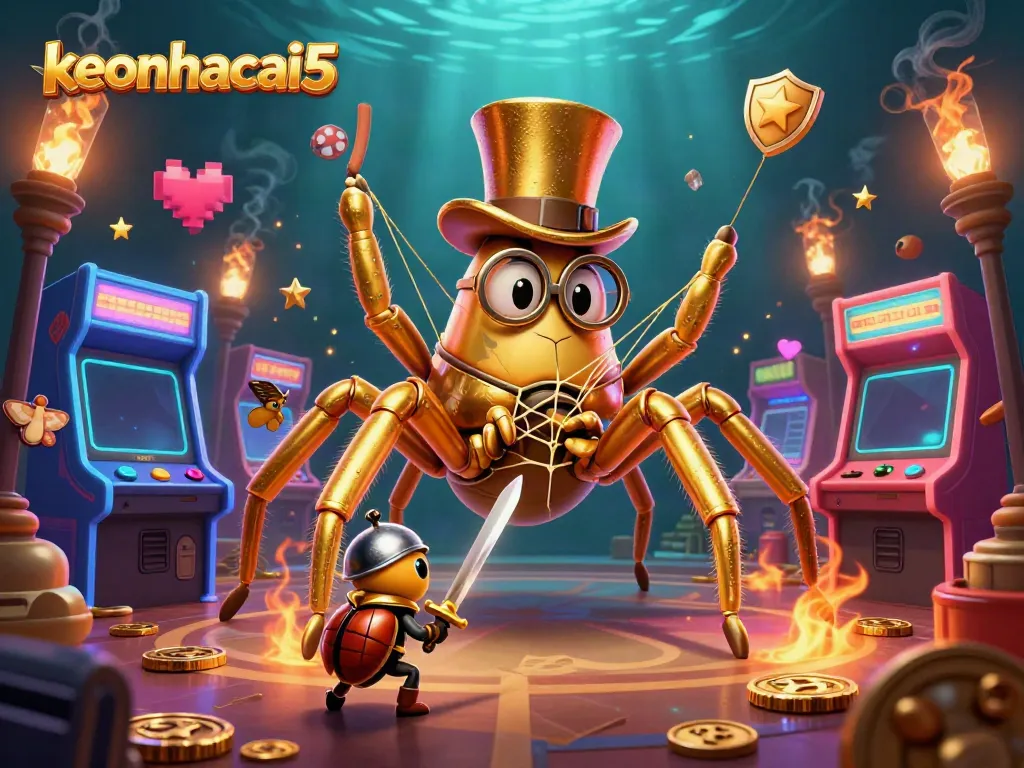 Capture the excitement of sports betting with keonhacai5, featuring dynamic characters and casino elements.