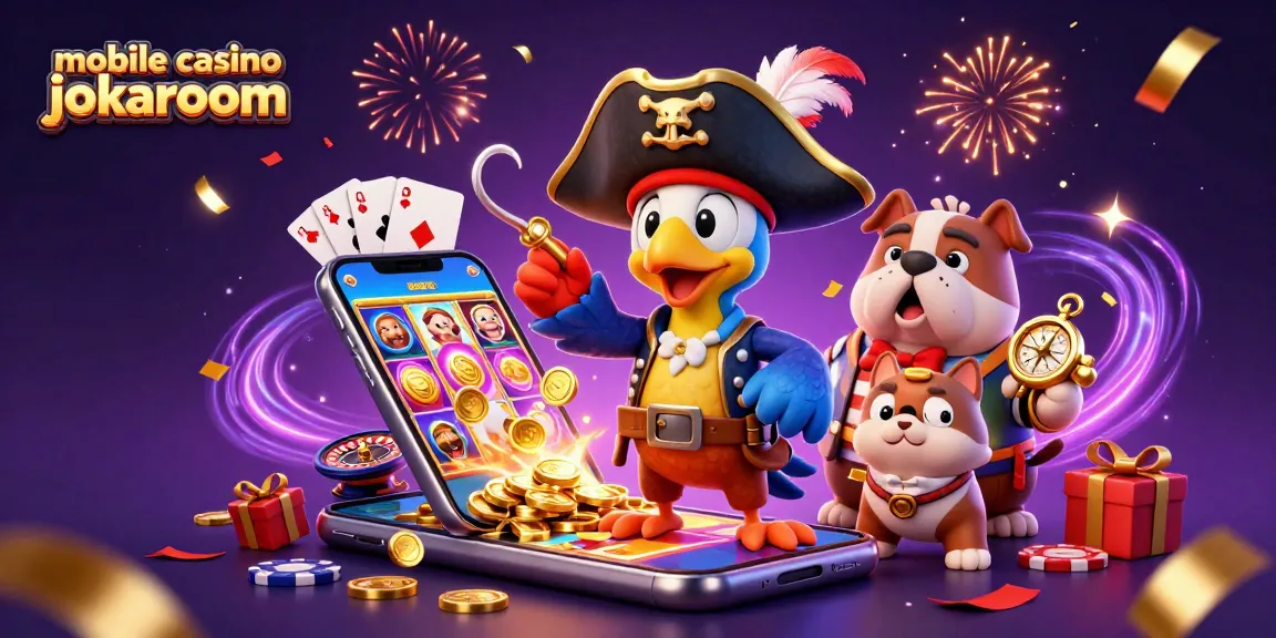 Join the excitement at mobile casino jokaroom with a dazzling 3D pirate-themed gaming scene!